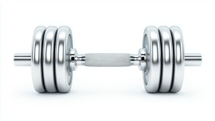 Wall Mural - A silver dumbbell with a silver handle