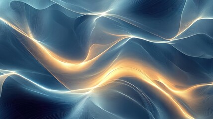 Abstract fractal design featuring glowing wavy lines creating an enchanting and imaginative backdrop