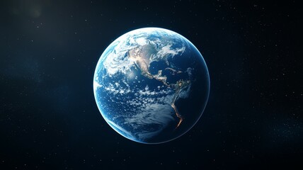 Wall Mural - a blue and white planet in space