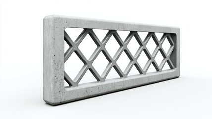 A gray metal bar with a diamond pattern