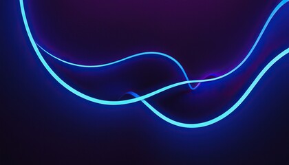 Wall Mural - Dark abstract background with glowing wave. Blue purple wave line light gradient dark background. Abstract technology big data digital background. 3D rendering.591