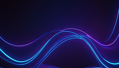Wall Mural - Dark abstract background with glowing wave. Blue purple wave line light gradient dark background. Abstract technology big data digital background. 3D rendering.590
