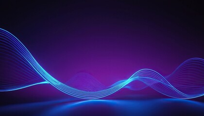 Wall Mural - abstract dark background with purple and blue wave lines background 501