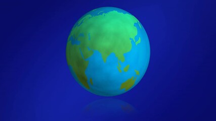 Canvas Print - Animation of globe on blue background