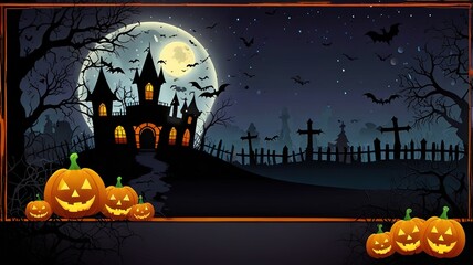 Halloween element and background template illustration