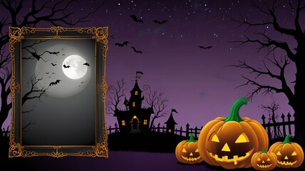 Halloween element and background template illustration