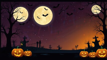 Halloween element and background template illustration