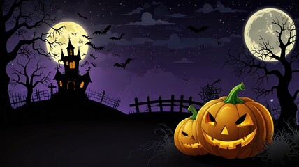 Halloween element and background template illustration