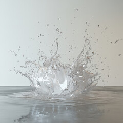 A stunning splash of water creates dynamic droplets in serene environment, showcasing beauty of liquid motion and clarity