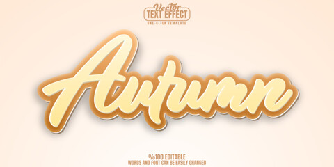 Wall Mural - Autumn editable text effect, customizable fall and leaves 3d font style