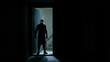© jockermax3d - Creepy figure in dark stairwell for Halloween background