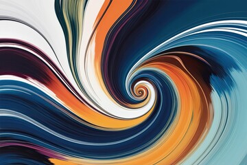 Wall Mural - Curvy Spiraled Paint Strokes Abstract Artwork Featuring Eye-Catching Swirling Lines and Fluid Shapes