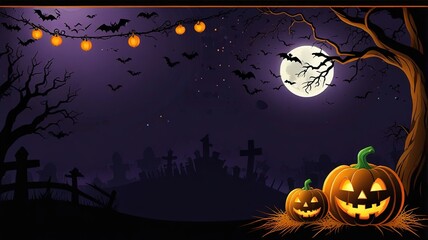 Halloween element and background template illustration