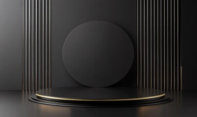 Wall Mural - black friday podium stage minimal design-generative ai