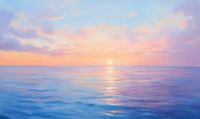 Wall Mural - sunset on the sea-generative ai