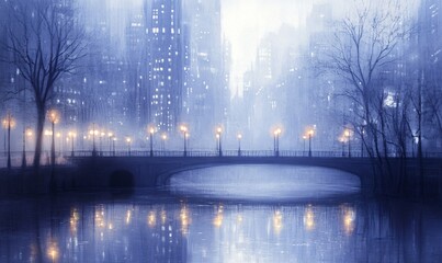 Wall Mural - dim cityscape-generative ai