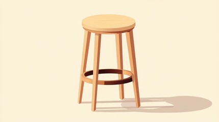 Elegant Round Stool With Beautiful Wood Veneer For Corporate And Lounge Settings