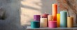 © LabirintStudio - Colorful candles on a shelf in natural