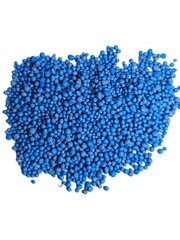 These blue granules are chemical NPK fertilizer