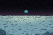 © ST22Studio - Retro 8-Bit Pixel Moon Surface with Distant Earth - Space Background for Text Overlay in Vintage Video Game Style