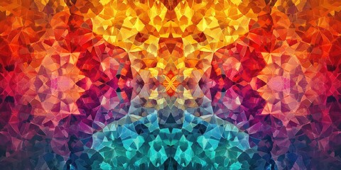 Vibrant abstract kaleidoscope background featuring a stunning array of colorful mosaic textures in a three dimensional design