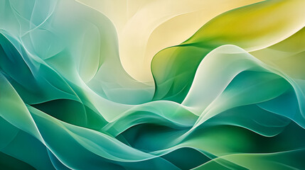 Wall Mural - Flowing green abstract