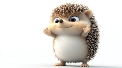 Poster - A cute, animated hedgehog character with a cheerful expression and outstretched arms.