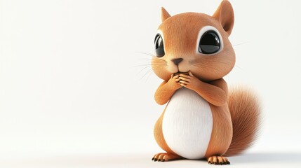 Sticker - A cute, cartoon-style squirrel with large eyes, appearing playful and curious.