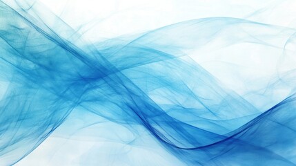 Poster - the composition showcases a dynamic blend of white and blue flowing textures that evoke calmness and