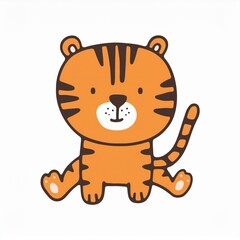 Sticker - tiger illustration isolated on white