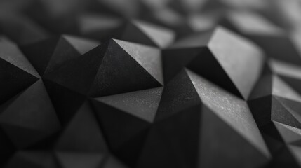 Poster - dark geometric shapes form a textured surface, displaying sharp angles and subtle shadows that creat