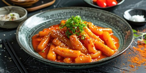 Sticker - Dish of Spicy Rice Cakes with Creamy Sauce