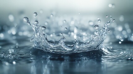 Poster - Water Droplet Splash Creating a Crown-Shaped Wave