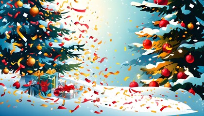 festive christmas confetti vectors for joyful holiday designs