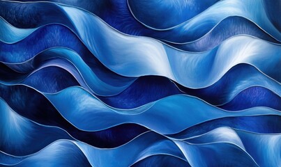 Wall Mural - Sophisticated backdrop of blue waves