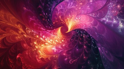 Wall Mural - Vibrant and imaginative fractal background illustrations for creative projects