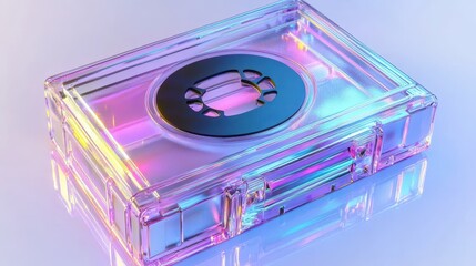 Poster - Holographic Case with Black Circle Design