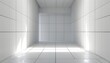 © dufaming - Minimalist Abstract Corridor with White Cube Walls and Floor in Architectural Design