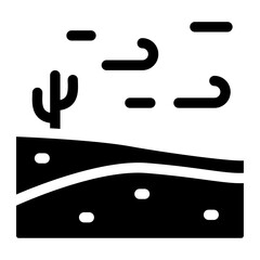 Wall Mural - windy desert icon 