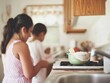 © Ryzhkov - Family Baking in Bright Kitchen - Two Children Baking Together, Cozy Atmosphere, Daylight