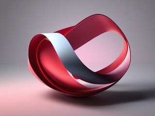 An abstract 3D shape that resembles a smooth twisted ribbon