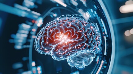 Wall Mural - digital brain human brain artificial intelligence neural network cyberspace technology background da