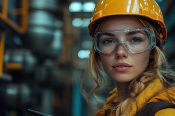 Poster - Female Engineer in a Factory Setting