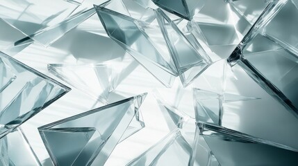 Wall Mural - Abstract arrangement of glass shards with