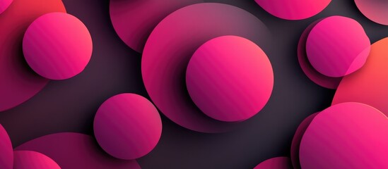 Wall Mural - Dark pink circles