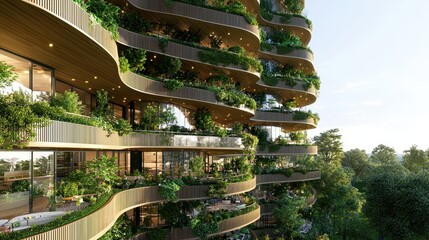 Sticker - Modern Green Architecture  Eco friendly Building  Sustainable Design  Urban Greenery   Vertical Garden   Biophilic Design   Green Wall   Nature Inspir