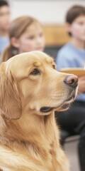 Poster - Inclusive Classroom with Service Dog and Diverse Students Engaged in Learning