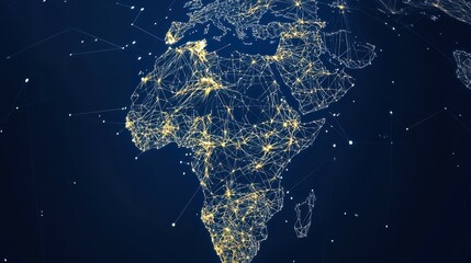 Wall Mural - Global Network  World Map  Connected  Technology  Communication  Digital  Abstract  Business  Internet