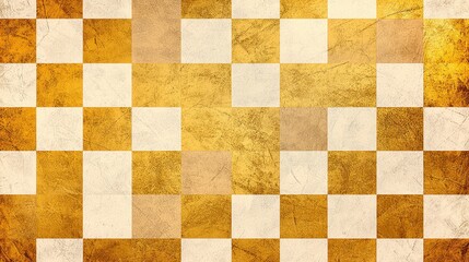 Gold and White Checkered Texture Background