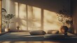 © Bilal - A serene meditation corner with minimalist furniture and calming decor